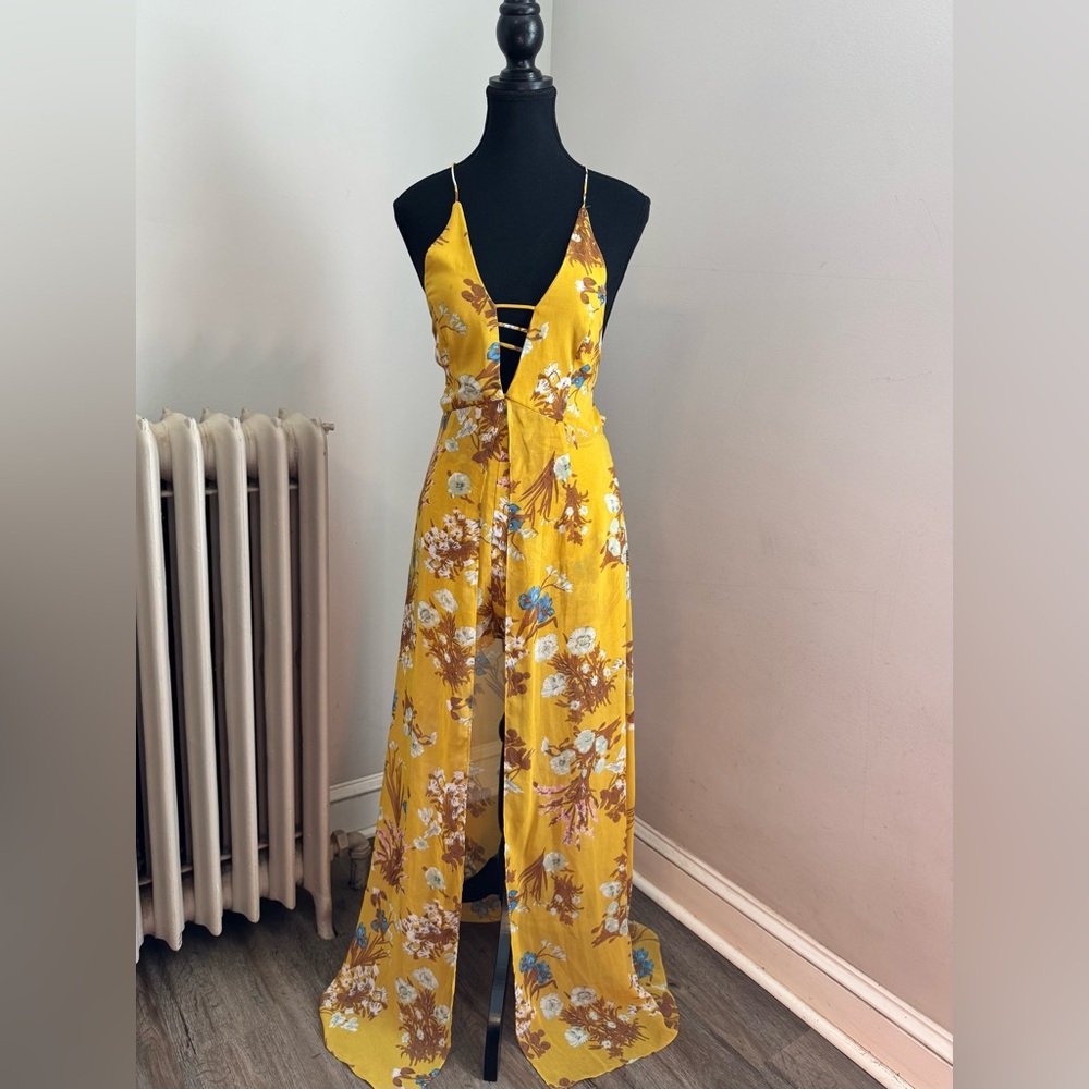 Yellow Floral Maxi Dress